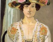 亨利 马蒂斯 : 戴花饰帽子的妇人